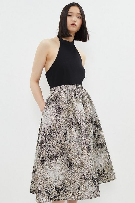 Coast Premium Jacquard Skirt Halter Top Midi Dress 1