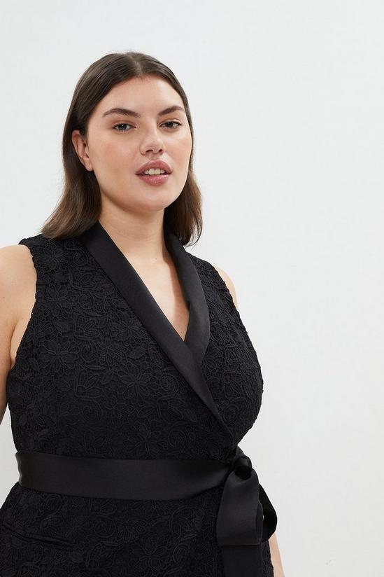 Coast Plus Size Premium Lace Tuxedo Wrap Midi Dress 2