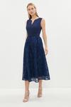 Coast Notch Neck Belted Embroidered Midi Dress thumbnail 1