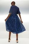 Coast Flare Sleeve V Neck Embroidered Skirt Midi Dr thumbnail 3