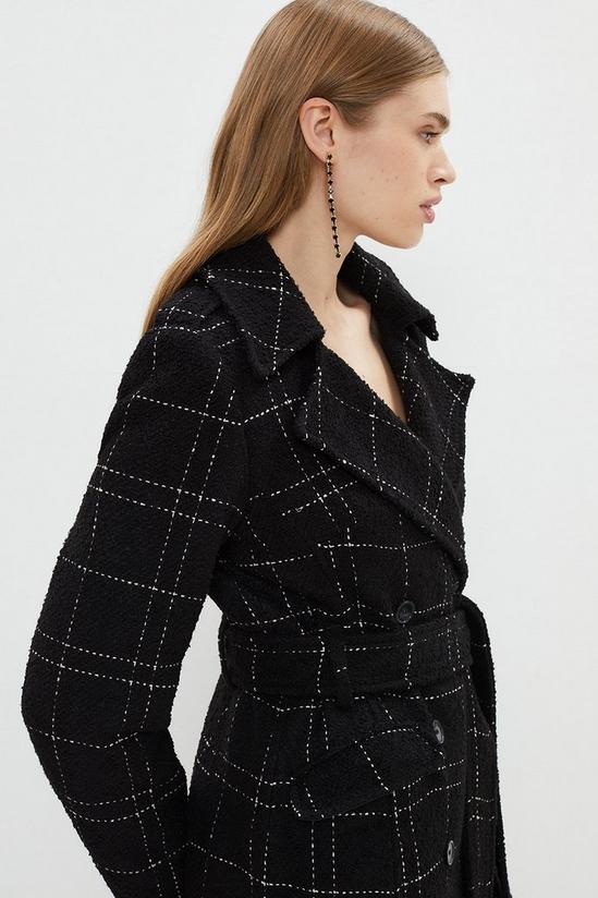 Coast Premium Wool Blend Check Belted Wrap Longline Coat 1