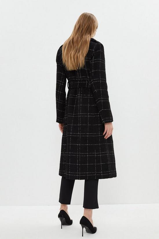 Coast Premium Wool Blend Check Belted Wrap Longline Coat 3