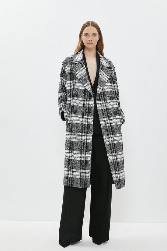 Coast Premium Wool Blend Large Check Longline Coat 1