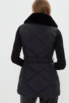 Coast Quilted Diagonal Faux Fur Panel Belted Gilet thumbnail 3
