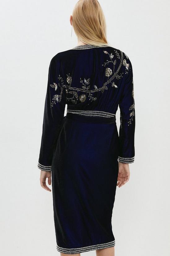 Coast Premium Hand Embellished Velvet Wrap Dress 3