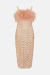 Coast Sequin Midi Dress With Feather Trim thumbnail 4
