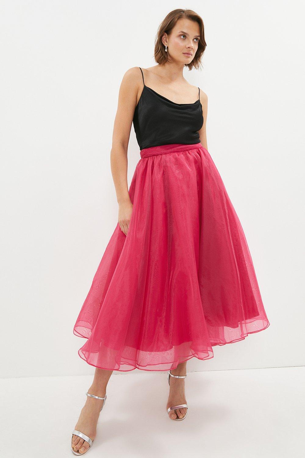 Organza Maxi Skirt - Pink