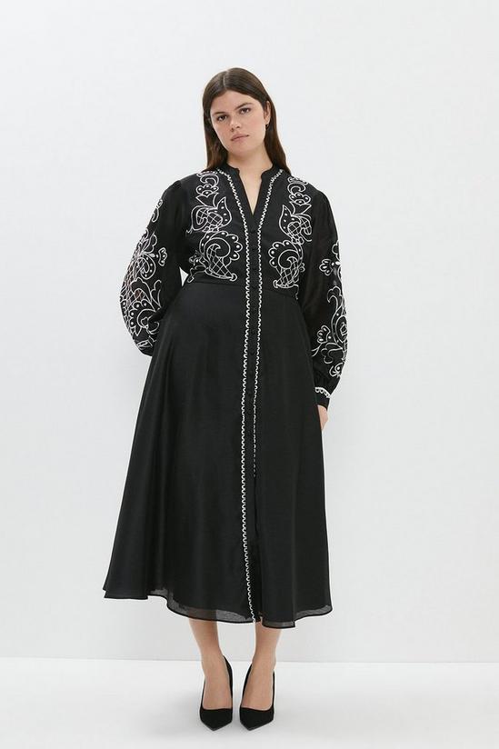 Coast Plus Size Cutwork And Embroidery Shirt Dress 1