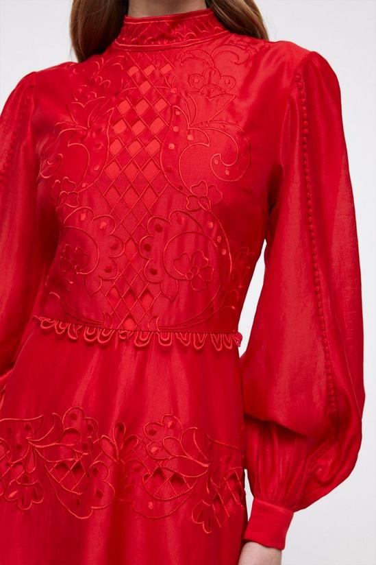 Coast Cutwork And Embroidered Balloon Sleeve Dress 2