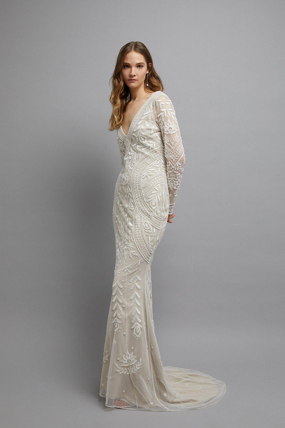 Ivory long sleeve maxi 2024 dress