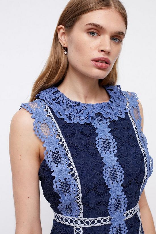 Coast Placement Lace Mini Dress With Collar 2