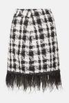 Coast Premium Feather Trim Textured Tweed Skirt thumbnail 4