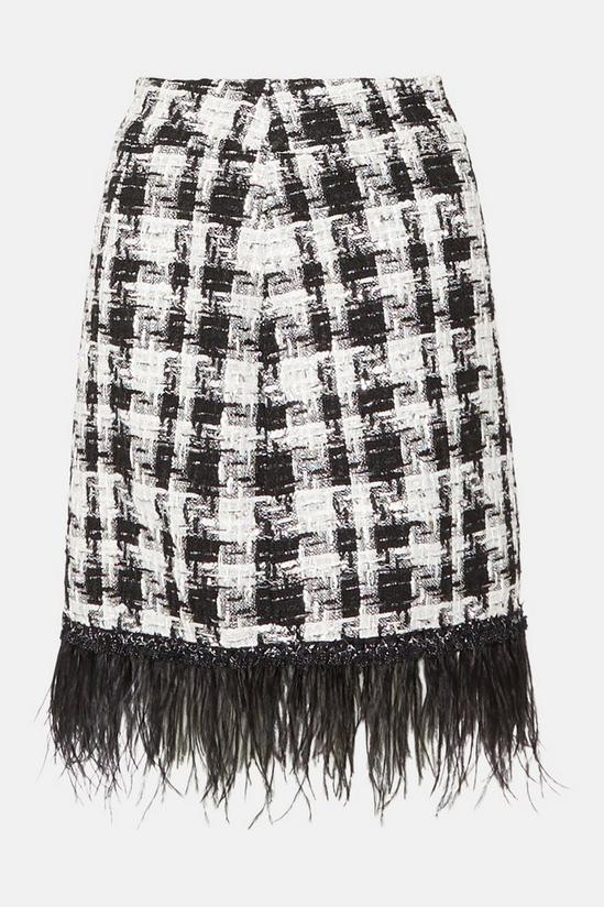 Coast Premium Feather Trim Textured Tweed Skirt 4