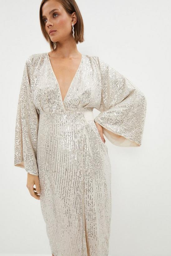 Coast Sequin Kimono Sleeve Wrap Dress 1