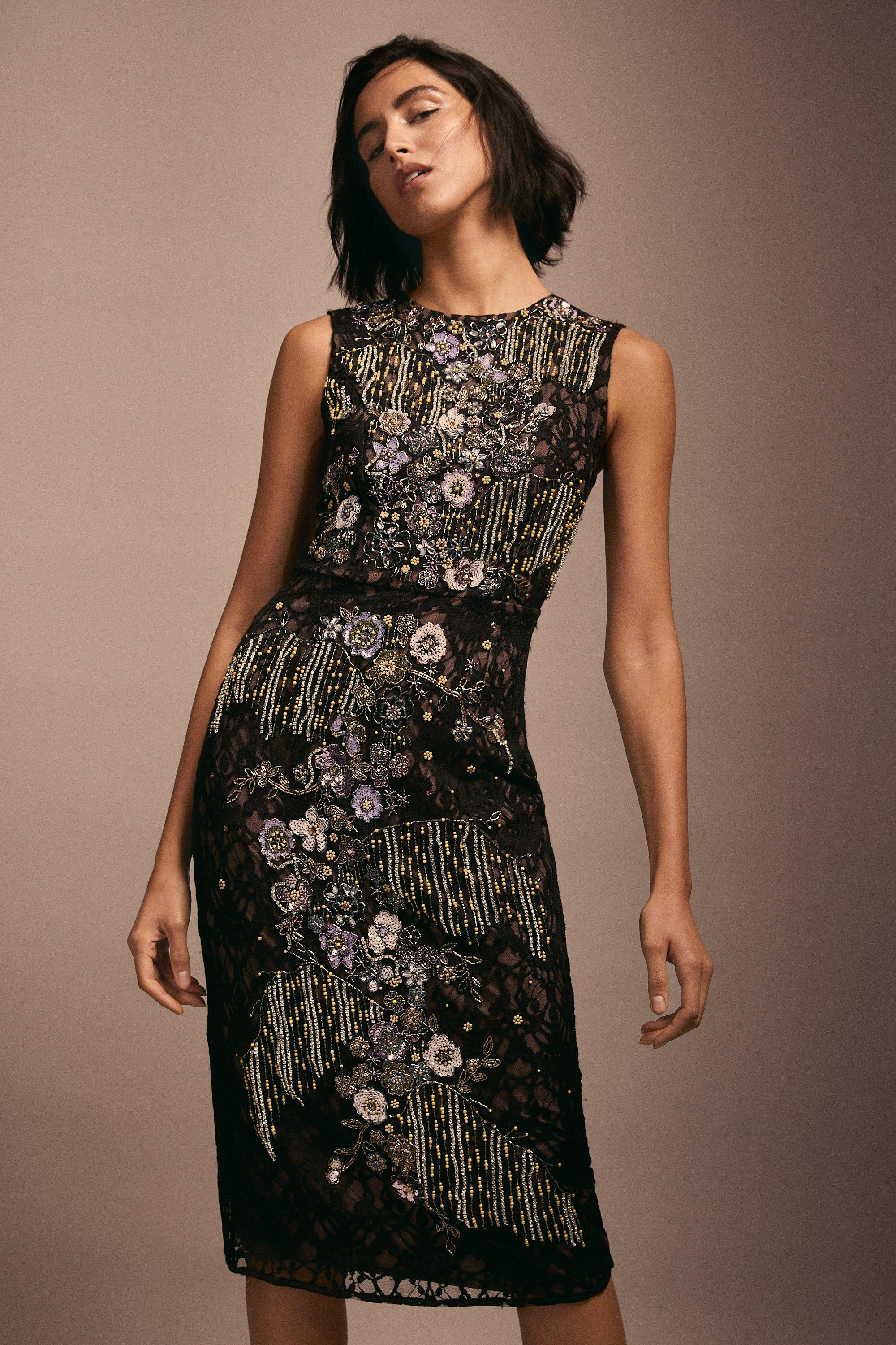 Julie Kuyath Lace Dress With Embellishment - Black