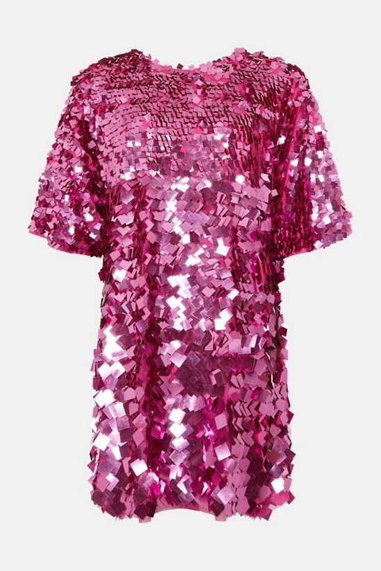 Coast Plus Size Premium Square Sequin T Shirt Dress 4