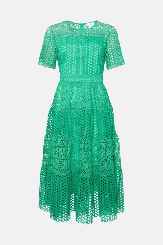 Coast Petite Midi Dress In Lace With Tiers 4