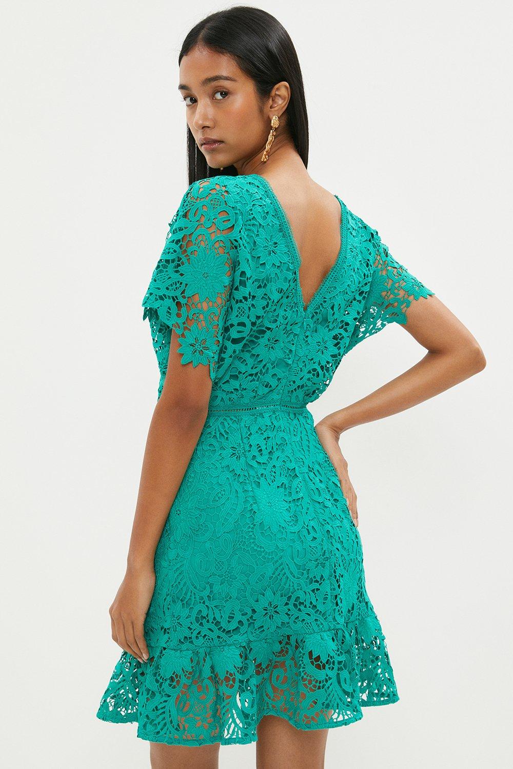 Dresses | Mini V Neck Lace Dress With Flare Sleeve | Coast