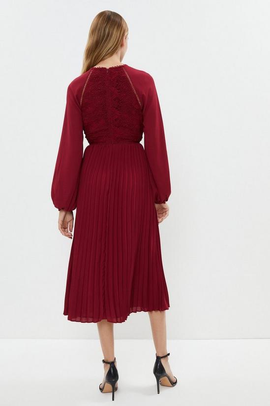 Coast Blouson Sleeve Lace Detail Pleat Skirt Dress 3