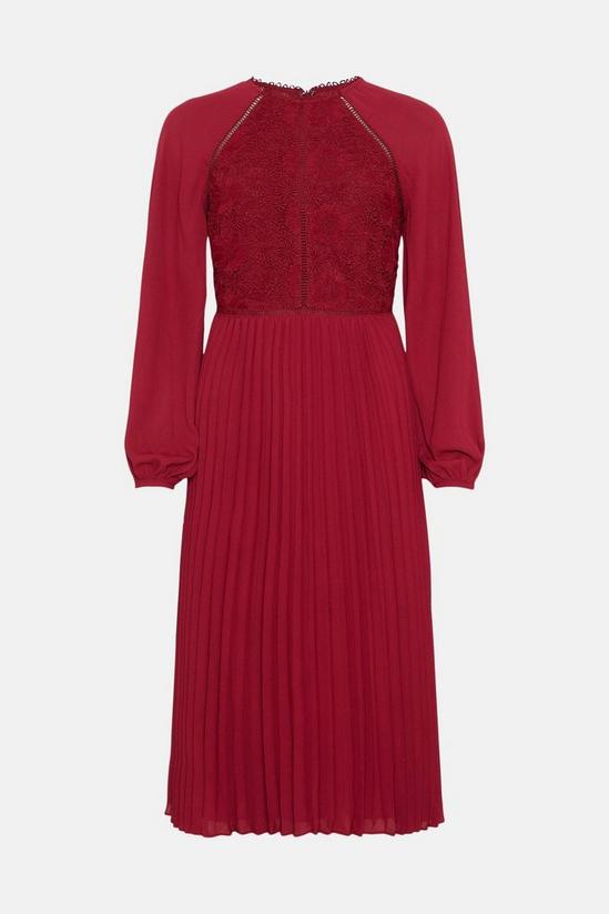 Coast Blouson Sleeve Lace Detail Pleat Skirt Dress 4