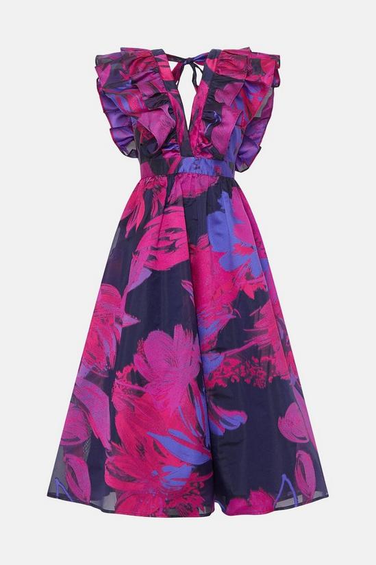Coast Ruffle Sleeve Organza Jacquard Midi Dress 4