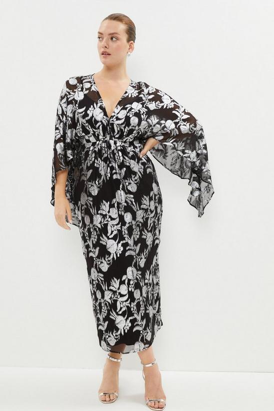Coast Plus Size Premium Metallic Kimono Dress 2