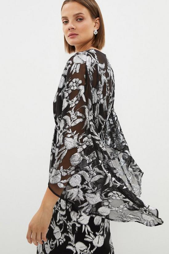 Coast Premium Metallic Kimono Sleeve V Neck Dress 2