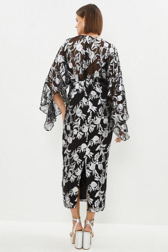 Coast Premium Metallic Kimono Sleeve V Neck Dress 3