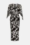 Coast Premium Metallic Kimono Sleeve V Neck Dress thumbnail 4
