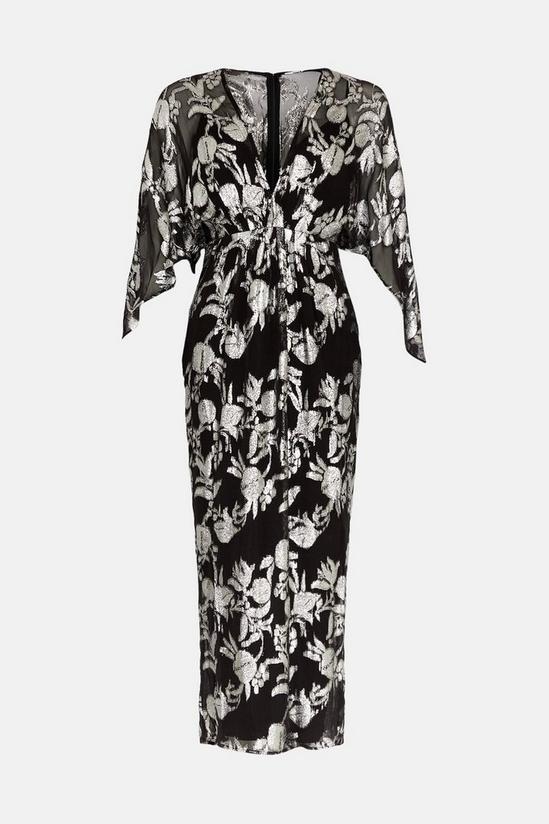 Coast Premium Metallic Kimono Sleeve V Neck Dress 4