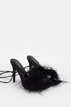 Coast Strappy Feather Faux Suede Heel thumbnail 3