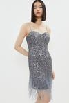 Coast Sequin Bustier Dress With Beaded Fringe thumbnail 1