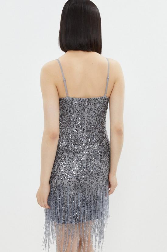 Coast Sequin Bustier Dress With Beaded Fringe 3