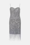 Coast Sequin Bustier Dress With Beaded Fringe thumbnail 4