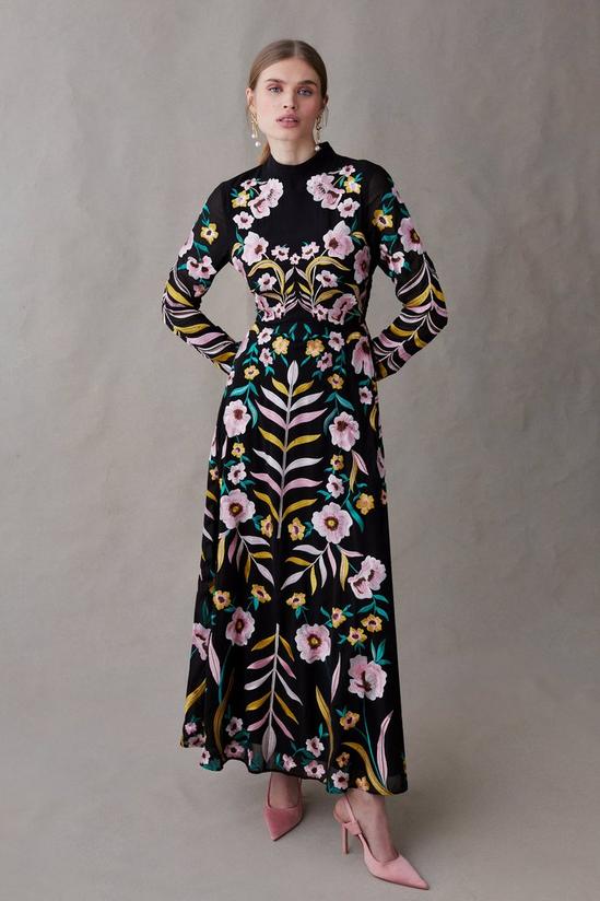 Coast Statement Mirrored Floral Embroidered Maxi Dress 1
