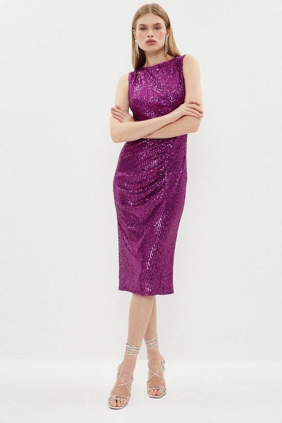 Coast Sequin Dress With Ruching 2