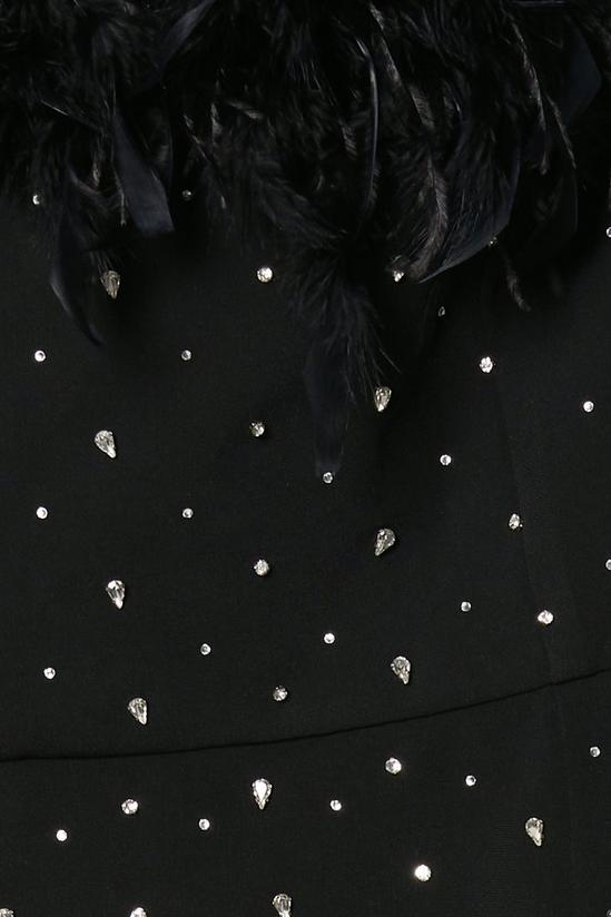 Coast Bardot Feather Dress With Gems 6