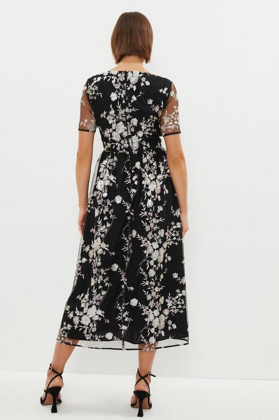 Coast Square Neck Dress In Sequin Floral 3