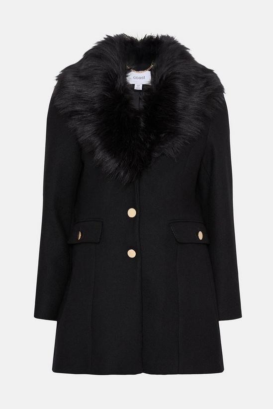 Coast Wool Blend Faux Fur Collar Short Formal Coat 4