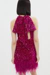 Coast Sequin Velvet Mini Dress With Feather Hem thumbnail 3