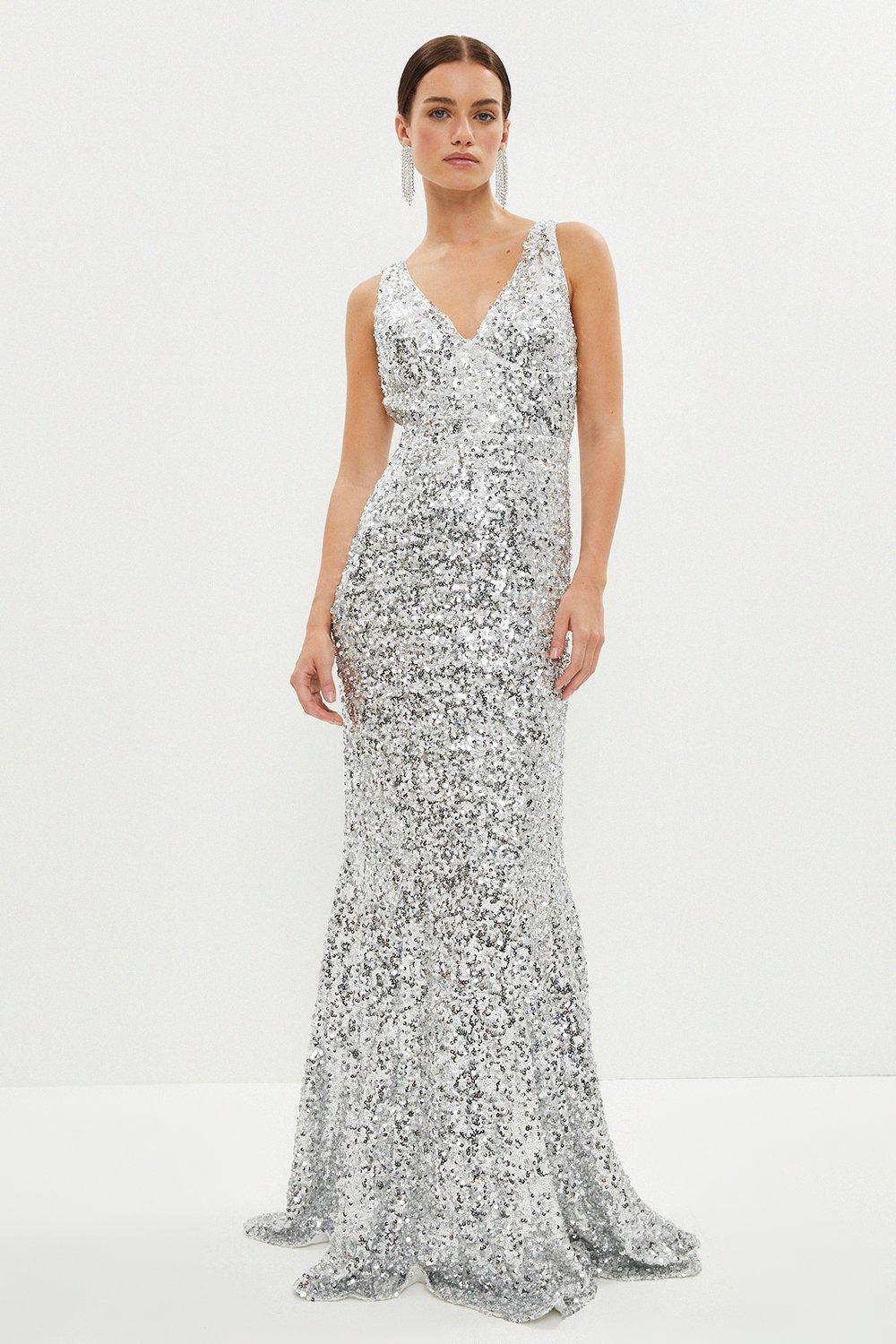 Dresses Petite Sequin Fishtail Maxi Dress Coast