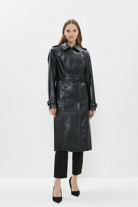 Coast Faux Leather Trench Coat 1