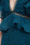 Coast Lisa Tan Organza Lace Mix Frill Sleeve Pencil Dress thumbnail 6