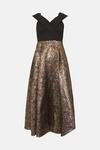Coast Bardot Cross Front Metallic Jacquard Skirt Midi Dress thumbnail 4