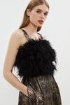 Coast Feather Bodice Metallic Jacquard Full Skirt Midi Dress thumbnail 2