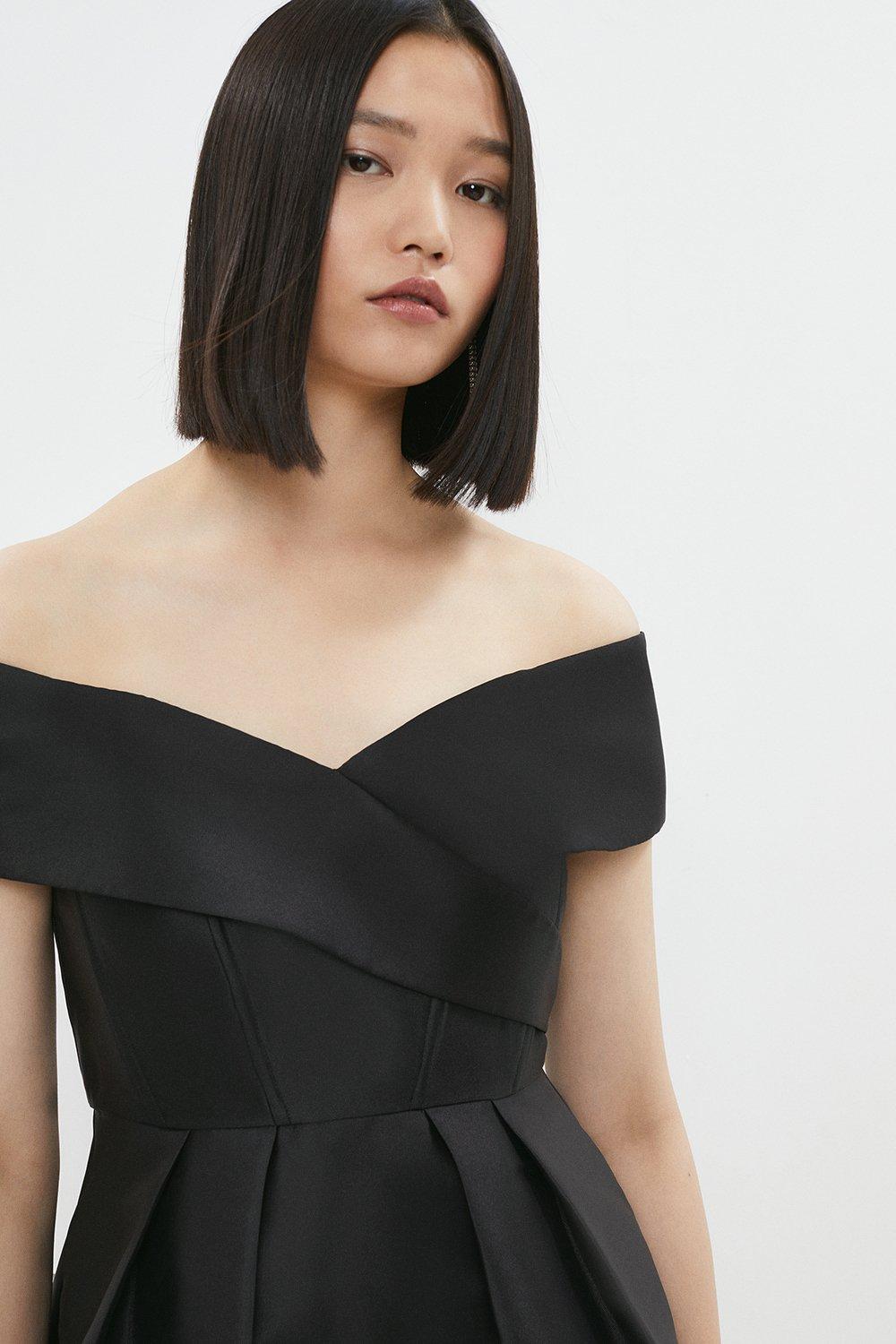 Indah Bardot Mini Slip Dress Black BARDOT-SF21 - Free Shipping at