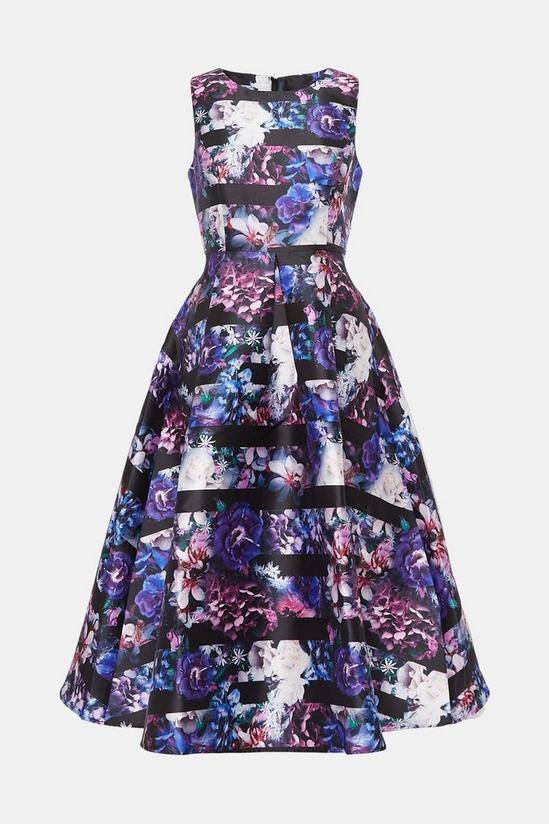 Coast Stripe Floral Print Full Skirt Midi Dress 4