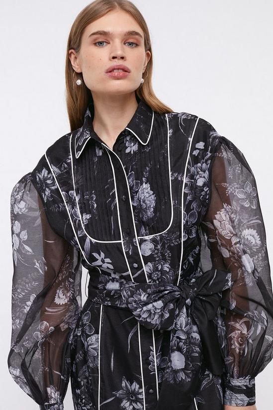 Coast Tipped And Pleated Organza Shirt Dress 2