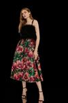 Coast Premium Feather Bodice Jacquard Skirt Midi Dress thumbnail 1