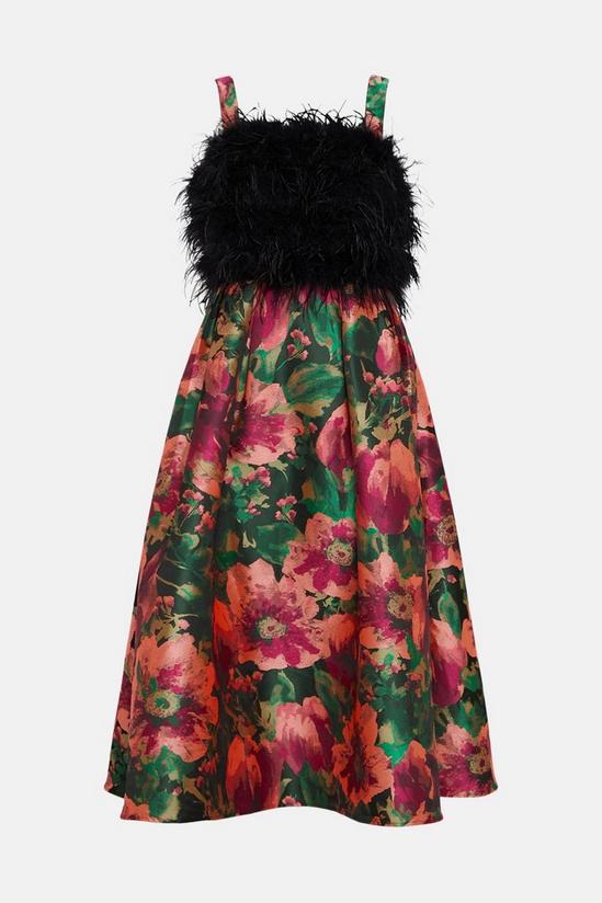 Coast Premium Feather Bodice Jacquard Skirt Midi Dress 4